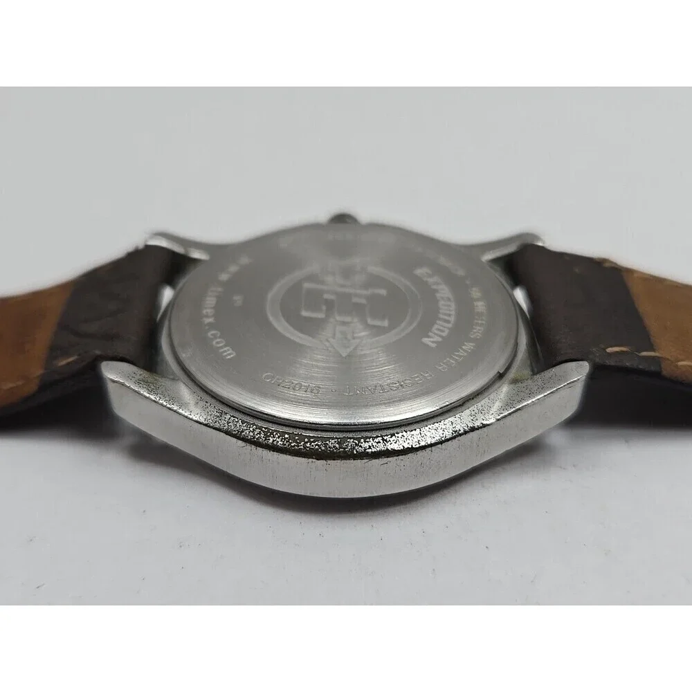 Timex Expedition Indiglo WR50M Date Field Watch Quartz New Battery Leather Strap